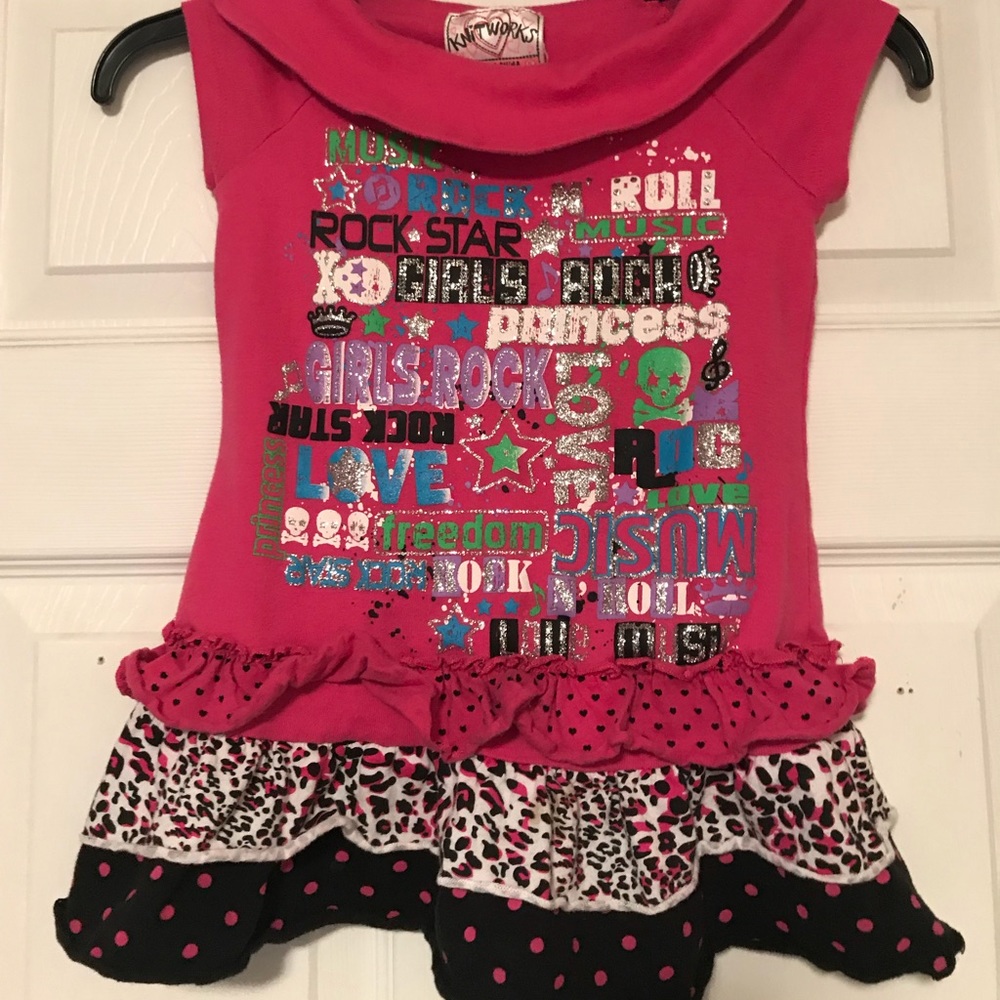 Pink rock star dress for girls